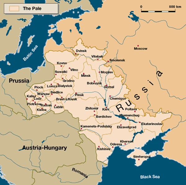 The Pale Map of the Pale of Settlement in the Russian Empire