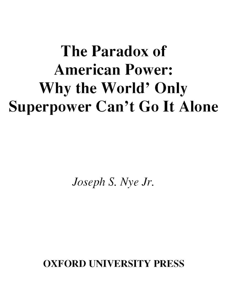 The Paradox of American Power t0gstaticcomimagesqtbnANd9GcTZvXcIAUaOMAvIxR
