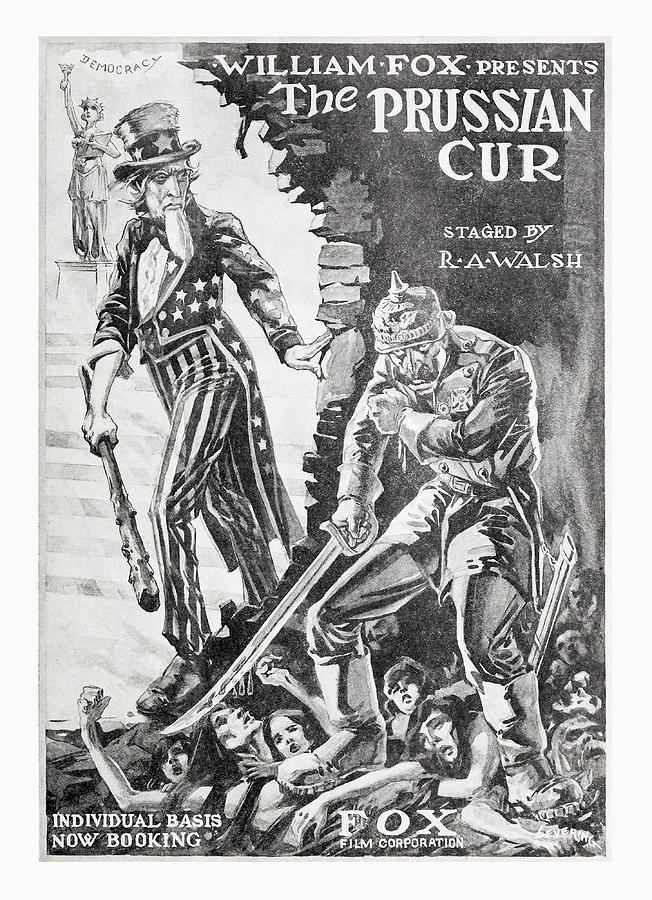 The Prussian Cur The Prussian Cur 1918 Movie Advertisement Drawing by Vintage Product Ads