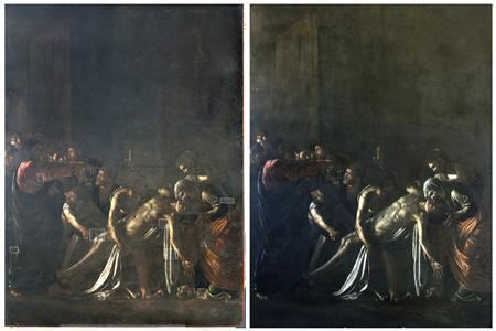The Raising of Lazarus (Caravaggio) Restored Caravaggio39s Lazarus shown in Rome Reuters