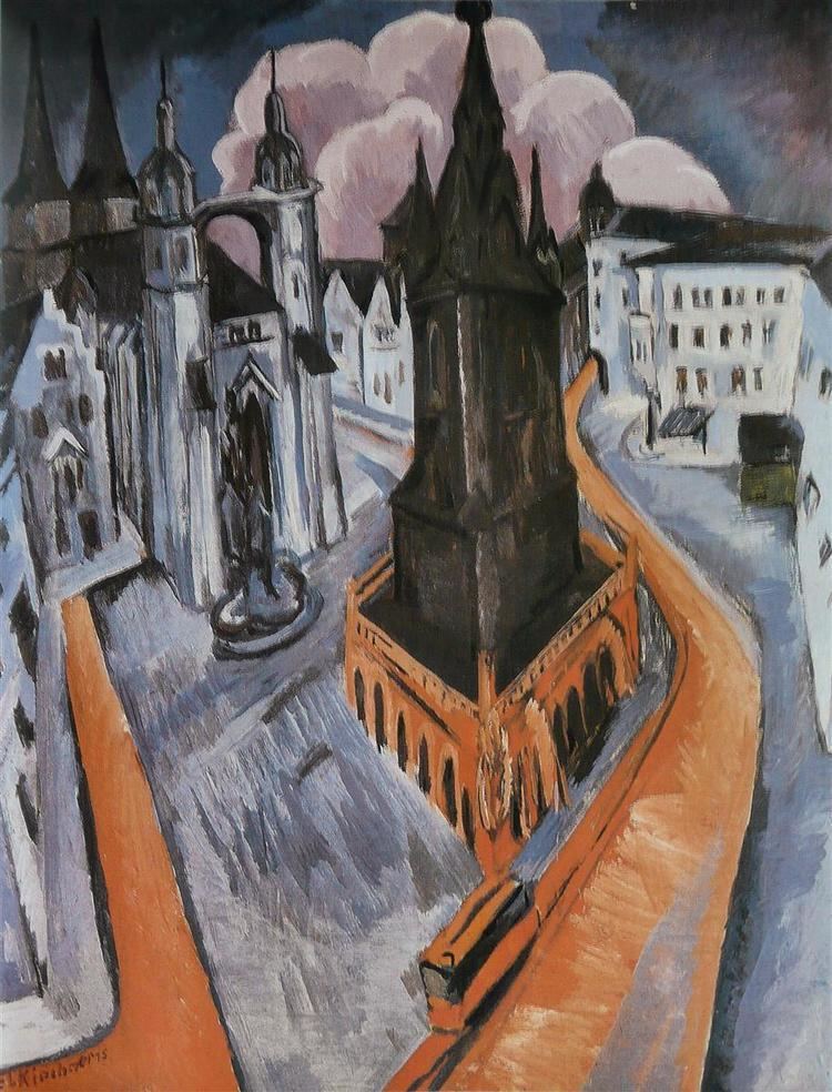 The Red Tower in Halle uploads8wikiartorgimagesernstludwigkirchner