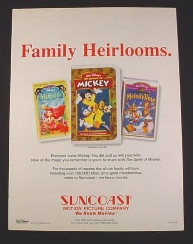 The Spirit of Mickey Magazine Ad for Disney Videos 1998 Little Mermaid The Spirit of