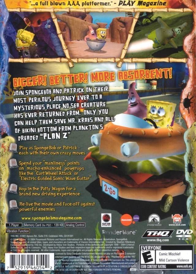 The SpongeBob SquarePants Movie (video game) The SpongeBob SquarePants Movie Box Shot for PlayStation 2 GameFAQs