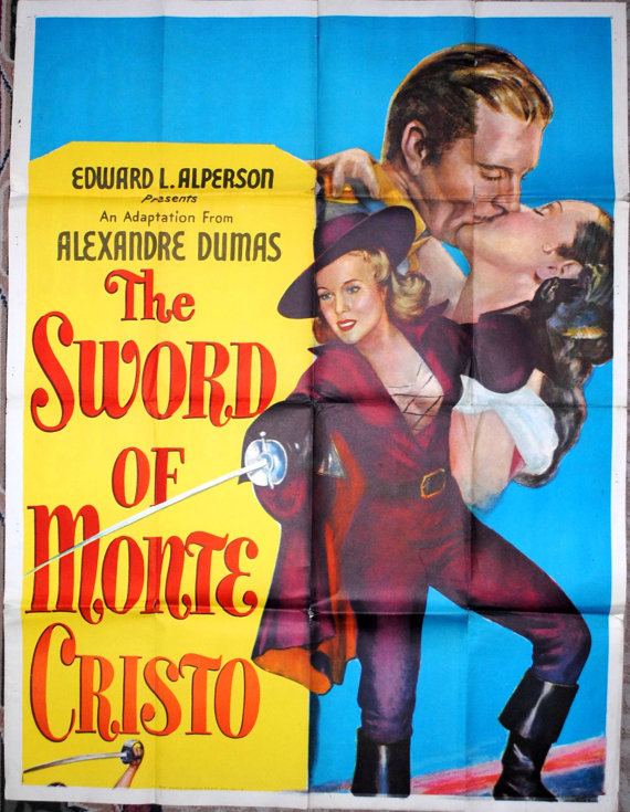 The Sword of Monte Cristo Vintage MOVIE POSTER The Sword of Monte Cristo 1950 by elgreco50 Etsy