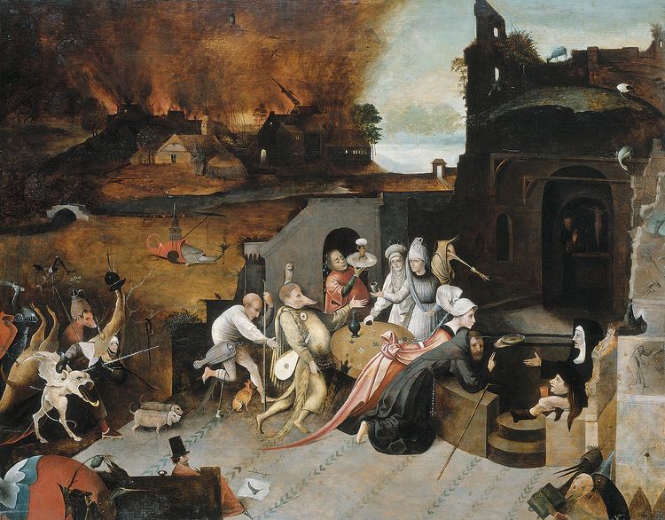 The Temptation of St Anthony (Bosch painting) The Temptation of Saint Anthony by Hieronymus Bosch Lisbon