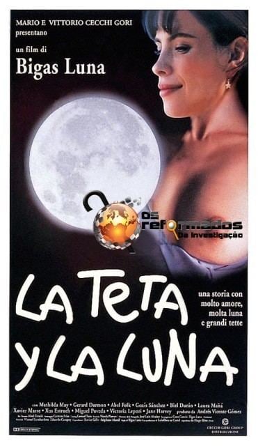 Movie poster of The Tit and the Moon, a 1994 Spanish/French film, directed by Bigas Luna featuring Mathilda May as Estrellita.
