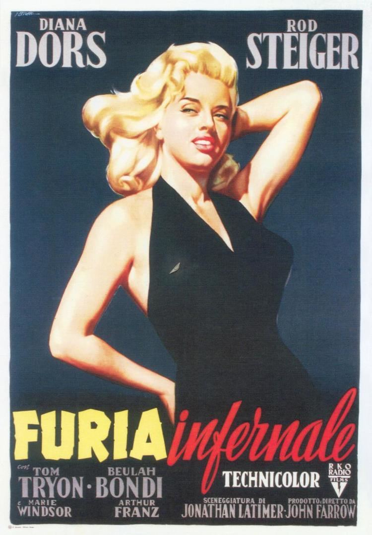 An Italian poster for the 1957 Diana Dors noir THE UNHOLY WIFE
