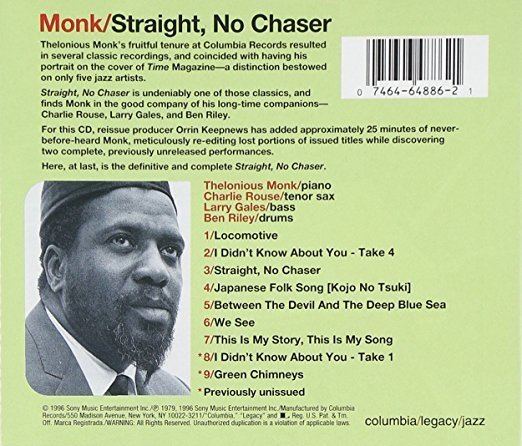 Thelonious Monk Straight No Chaser Amazoncom Music