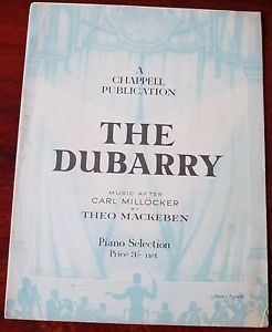 Theo Mackeben THEO MACKEBEN THE DUBARRY SHEET MUSIC PIANO SELECTION 1942 ENGLAND