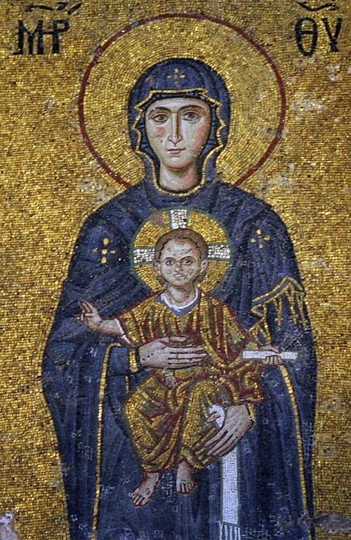 Theotokos Hagia Sophia Mosaic of John Comnenus Eirene Alexios Theotokos