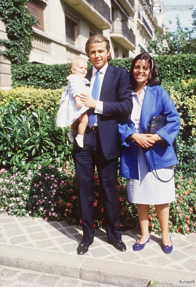 Thierry Roussel with his daughter Athina, and his wife Christina Onassis