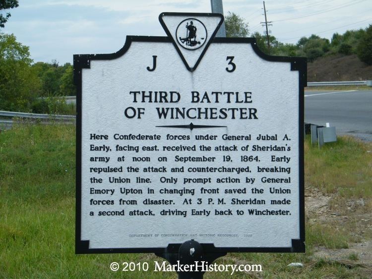 Third Battle of Winchester Third Battle of Winchester J3 Marker History