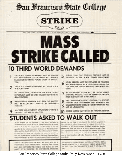 Third World Liberation Front strikes of 1968 httpsmarxistleninistfileswordpresscom20081