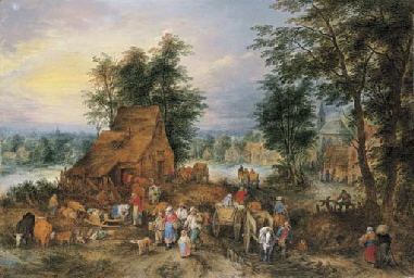 Théobald Michau Theobald Michau Tournai 16761765 Antwerp A village scene with