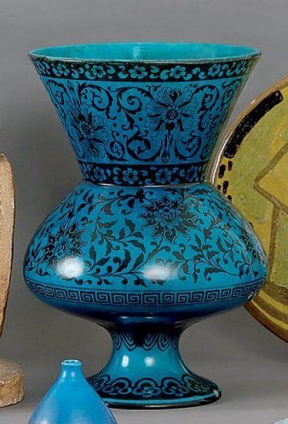 Théodore Deck Thodore Deck 18231891 Large baluster pedestal vase oriental