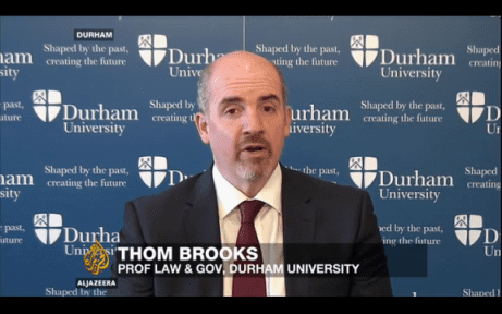 Thom Brooks Thom Brooks appears on Al Jazeera 39Inside Story39 programme Durham
