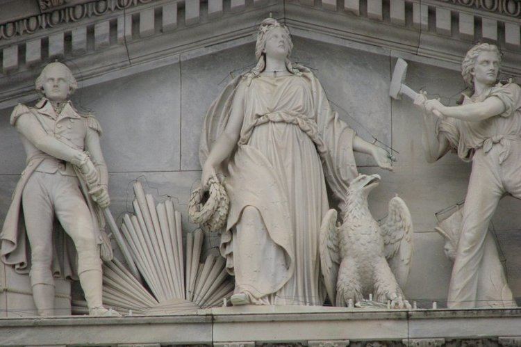 Thomas Crawford (sculptor) US Capitol Progress of Civilization tympanum ca 1863