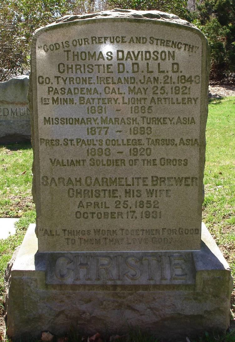 Thomas Davidson Christie Thomas Davidson Christie 1843 1921 Find A Grave Memorial
