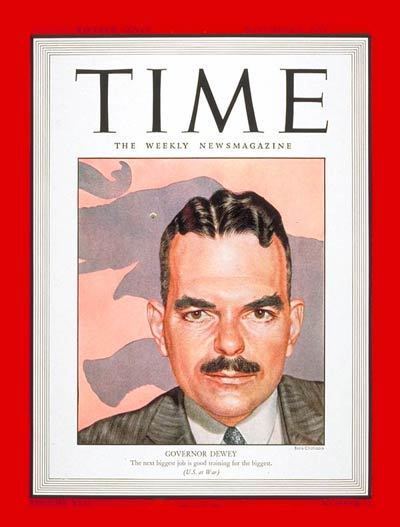 Thomas E. Dewey TIME Magazine Cover Gov Thomas E Dewey Nov 1 1943