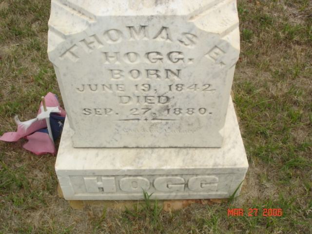 Thomas Elisha Hogg Thomas Elisha Hogg 1842 1880 Find A Grave Memorial