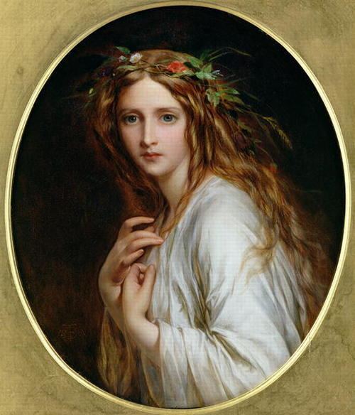 Ophelia painted by Thomas Francis Dicksee