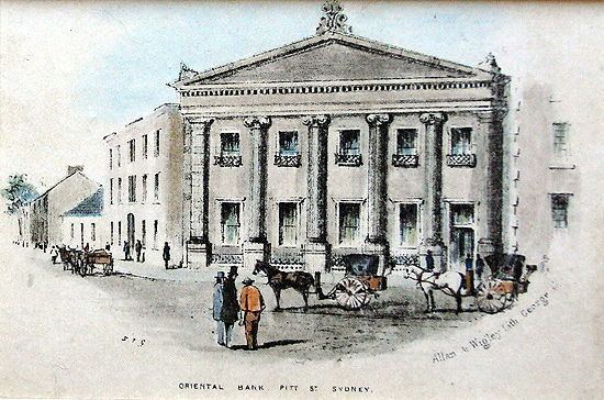 Thomas Gill (architect) Oriental Bank Pitt St Sydney c1854 Samuel Thomas Gill