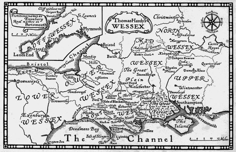 Thomas Hardy's Wessex Hardy39s Wessex a map