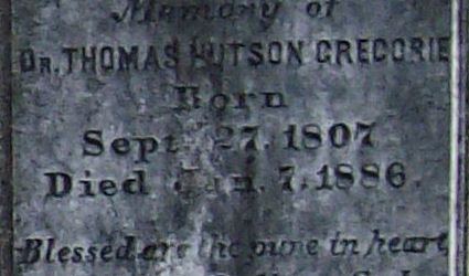 Thomas Hutson Gregorie Dr Thomas Hutson Gregorie 1807 1886 Find A Grave Memorial
