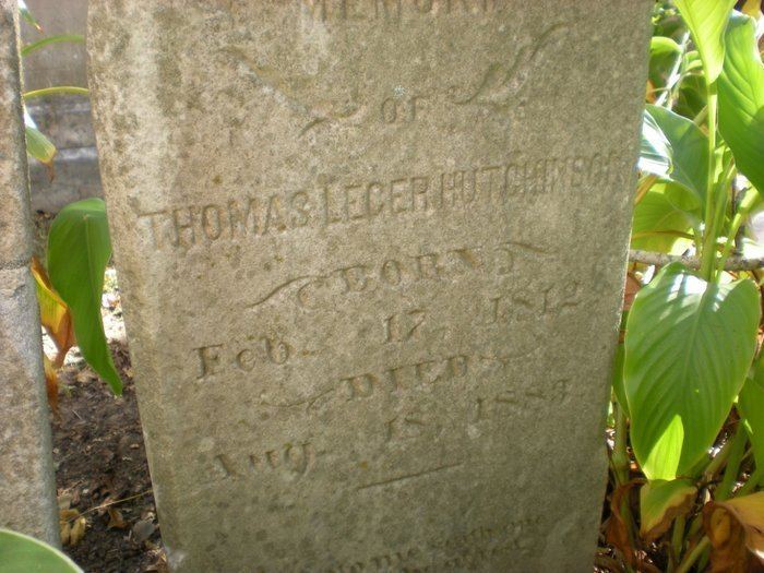 Thomas Leger Hutchinson Thomas Leger Hutchinson 1812 1883 Find A Grave Memorial