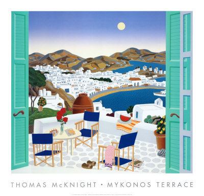 Thomas McKnight Mykonos Terrace Thomas Mcknight Poster PicassoMio