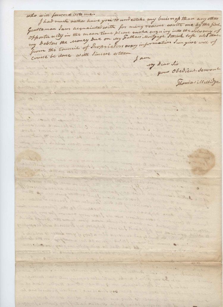 Thomas Millidge Autograph manuscript signed letter from Judge Thomas Millidge to