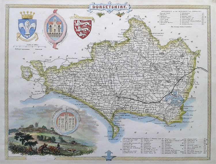 Thomas Moule Old maps of Dorset by Thomas Moule 1850