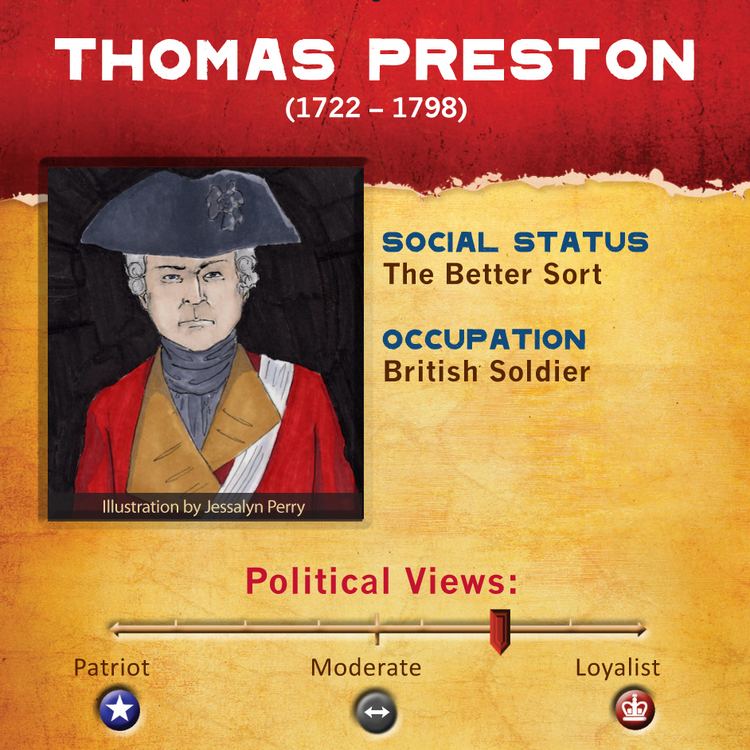 Thomas Preston (British Army officer) Thomas Preston Revolutionary Characters