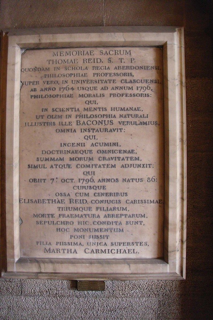 Thomas Reid's tombstone