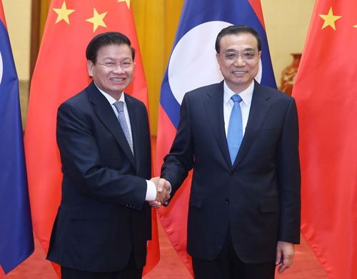 Thongloun Sisoulith Li Keqiang Holds Talks with Prime Minister Thongloun Sisoulith of Laos