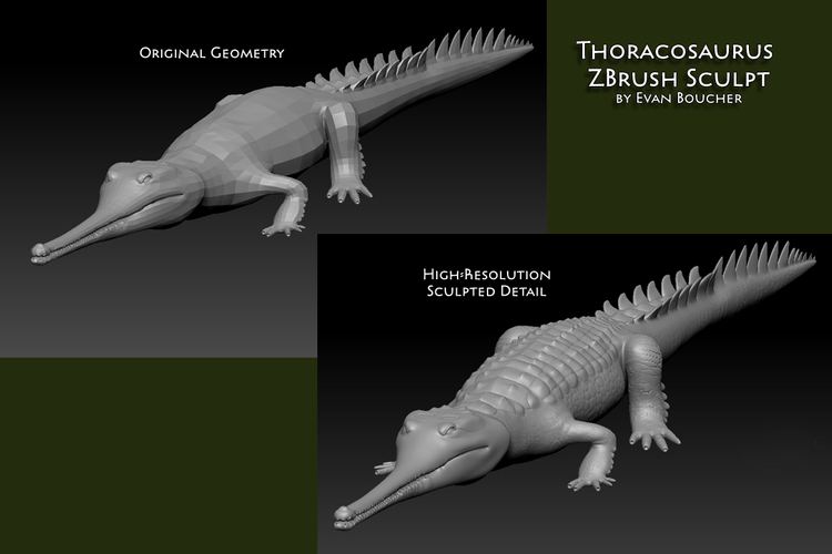 Thoracosaurus Digital Thoracosaurus Production Blog Sculpting Work