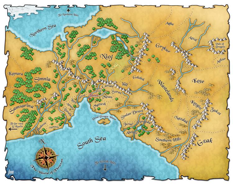 Thraxas A map of the world of Thraxas