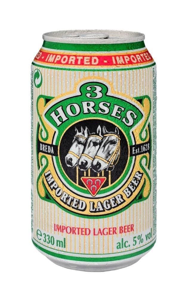 Three Horses Beer 3 Horses Beer in can 33cl and 50cl productsSpain 3 Horses Beer in