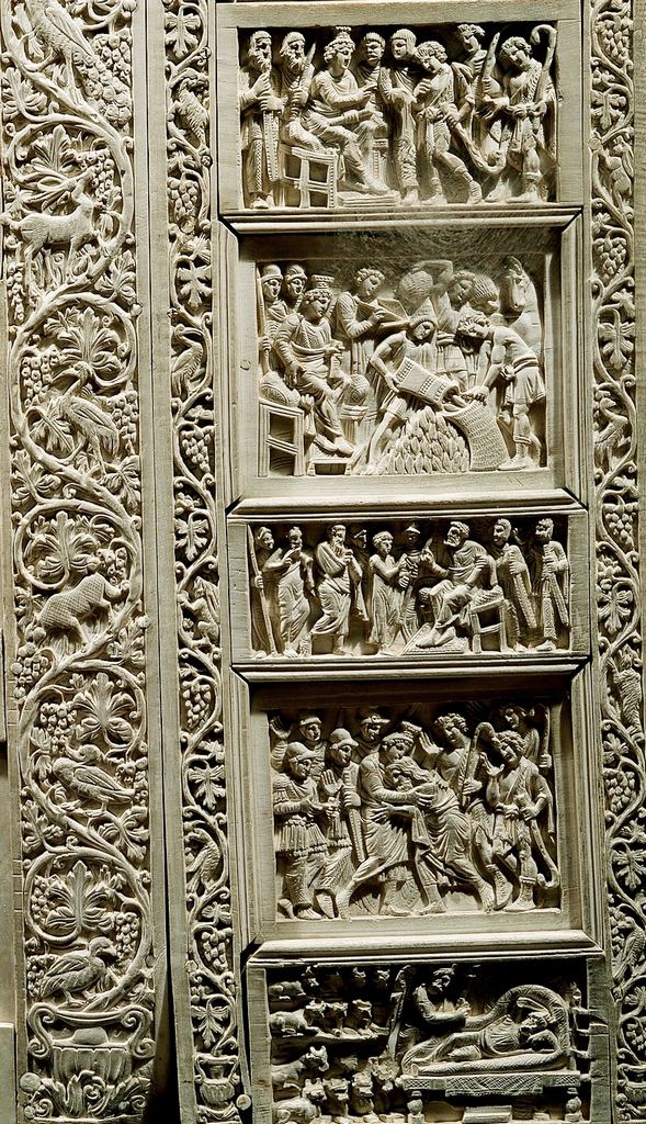 Carvings at the back of the Throne of Maximian show the scenes of the Life of Christ.