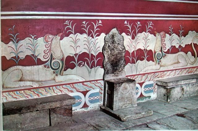 Throne Room, Knossos ARCHIVE Sacred throne room Knossos Neopalatial Period Greece