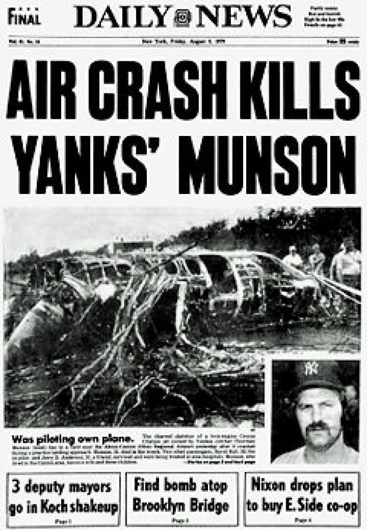 Thurman Munson Thurman Munsons final hours NY Daily News