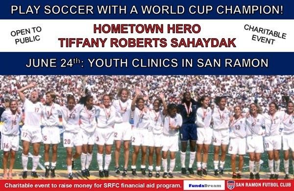 Tiffany Roberts June 24 Soccer Clinics With World Cup Champion Tiffany Roberts