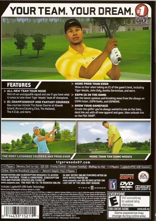 Tiger Woods PGA Tour 07 Tiger Woods PGA Tour 07 Box Shot for PlayStation 2 GameFAQs