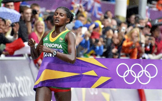 Tiki Gelana London 2012 Olympics Ethiopia39s Tiki Gelana takes