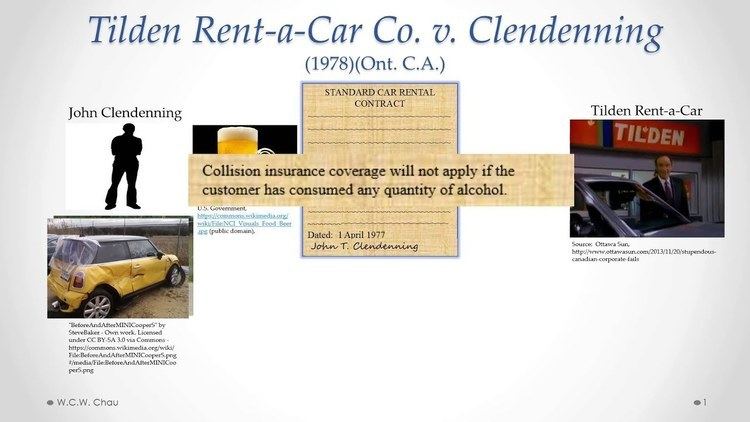 Exclusion Clauses: Tilden Rent-a-Car Co v. Clendenning - YouTube