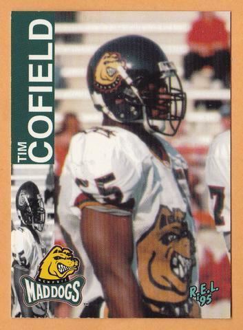 Tim Cofield Tim Cofield CFL card 1995 REL 56 Memphis Mad Dogs Elizabeth City