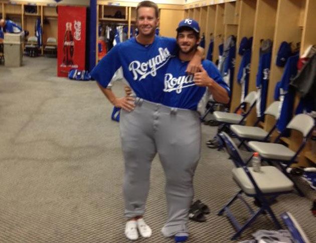 Tim Collins (baseball) Two men one pair of pants Everett Teaford and Tim