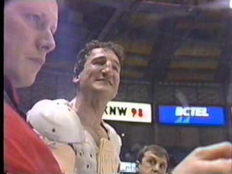 Tim Hunter (ice hockey) Tim Hunter yells at Winnipeg players Feb 9 1995 YouTube