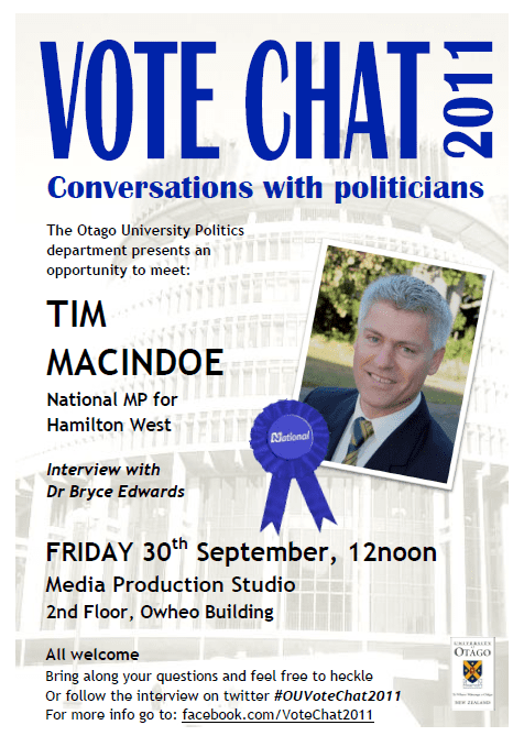 Tim Macindoe What would you like to ask National MP Tim Macindoe liberation