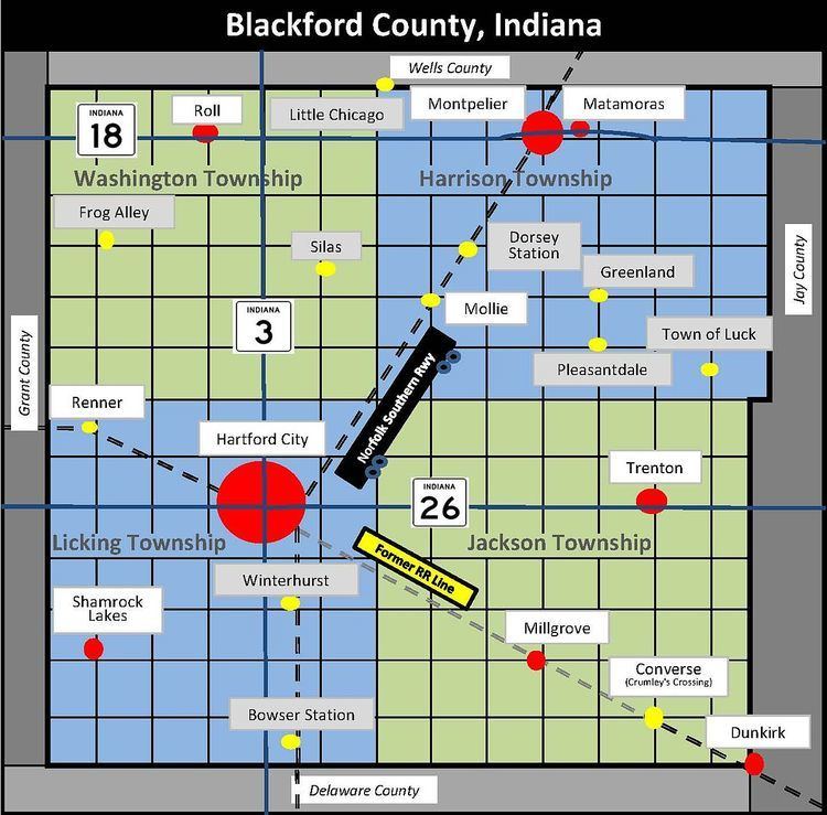 Timeline of Blackford County, Indiana history